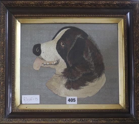 Late 19th century Japanese Head of a dog 24 x 29cm